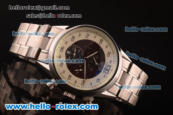 Tag Heuer Mikrograph Chronograph Quartz Full Steel with Grey/White Dial - Click Image to Close